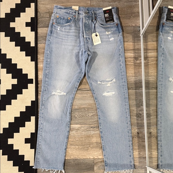 Levi's Denim - Levi's 501 Light Blue Distressed Skinny Jeans